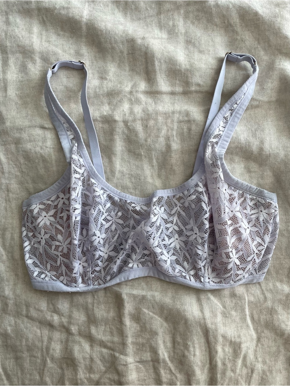 Natori Bra 36DD Lace Mesh Unlined Lilac Light Lavender Romantic Feminine